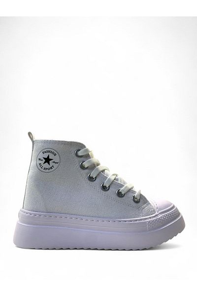 Tuğba Ortopedi 903 Unisex Kids White Linen High Top Sneaker