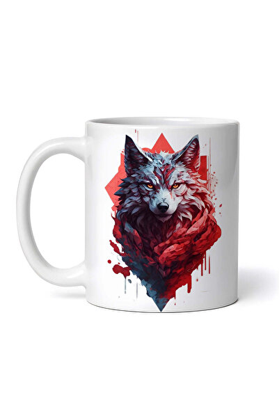 OEM Personalized White Mug, Gray Wolf, Inovatix®. 330ml