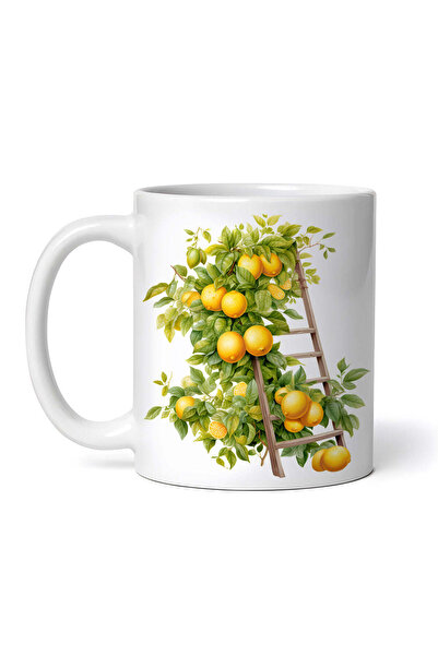 OEM Cană albă personalizată, Scară cu lămâie, Inovatix®. 330 ml