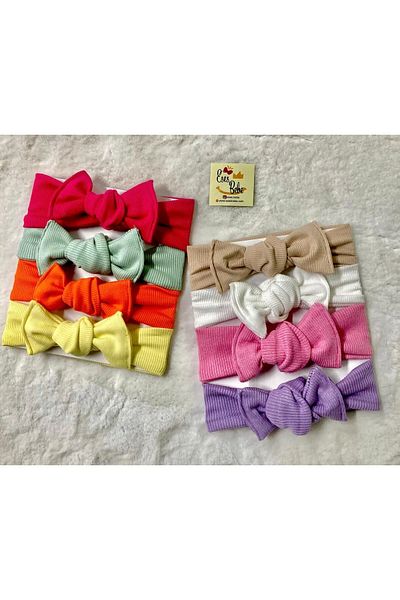 MinnieKids Set de 8 bandane cu nervuri pentru fetiță - 2