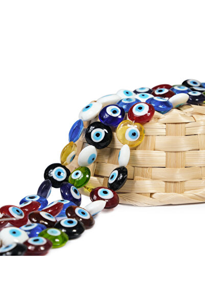 Prestij Boncuk سلسلة خرز عين الشر الزجاجية الملونة