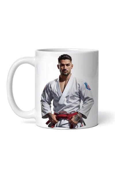 OEM Cană albă personalizată, luptător Jiu Jitsu, INOVATIX®. 330ml