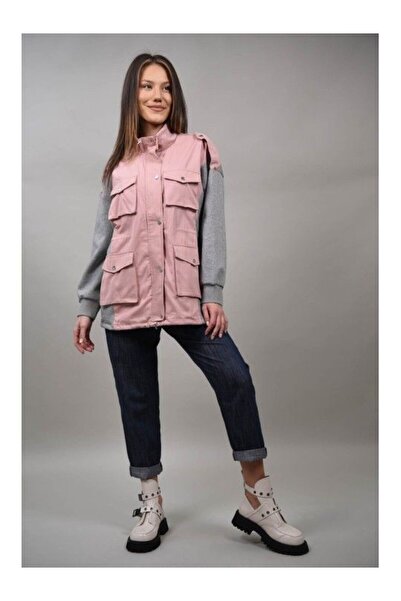 Y TWO WOMEN JACHETA COMBINATA CU BUZUNARE APLICATE FONTE TALIE UNICA Roz
