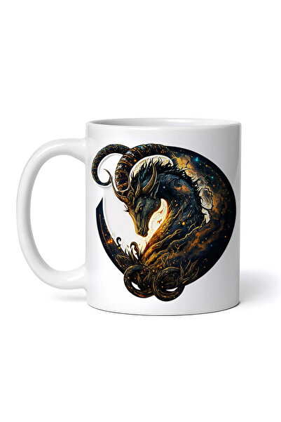 OEM Cană albă personalizată, simbol zodiacal Capricorn, Inovatix®. 330 ml