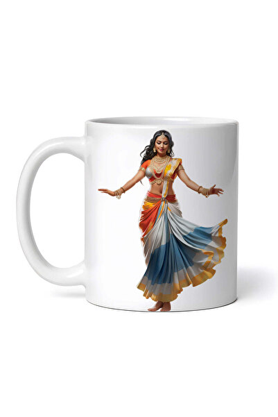 OEM Cană albă personalizată, rochie sari indiană, INOVATIX®. 330 ml