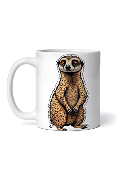 OEM Cană albă personalizată, Meerkat cu panda, INOVATIX®. 330ml