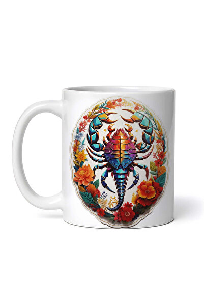 OEM Εξατομικευμένη Λευκή Κούπα, Σύμβολο Ζωδίου Σκορπιού, Inovatix®. 330ml