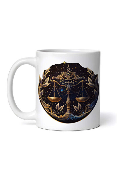 OEM Cană albă personalizată, zodia Balanță, Inovatix®. 330 ml