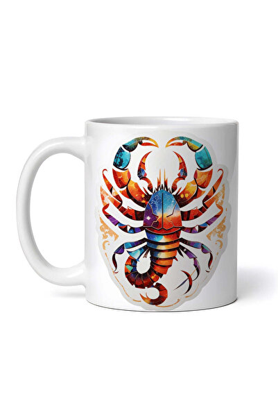 OEM Εξατομικευμένη Λευκή Κούπα, Σύμβολο Ζωδίου Σκορπιού, Inovatix®. 330ml