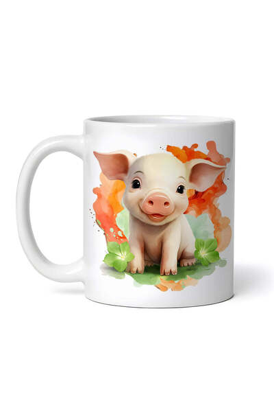 OEM Cană albă personalizată, Porcușorul Paradis, INOVATIX®. 330 ml