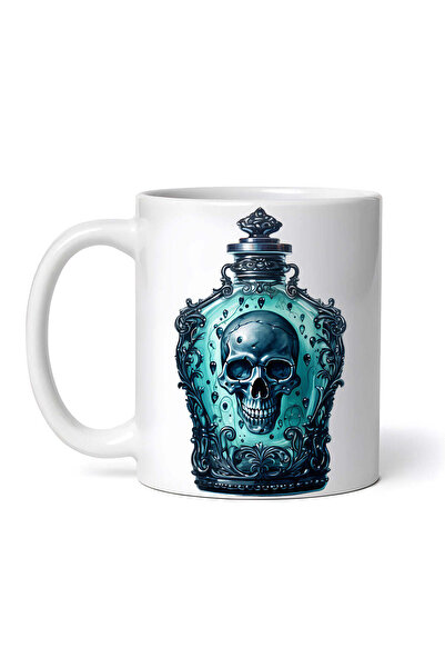 OEM Cană albă personalizată, sticlă vintage cu craniu și poțiune magică, Inov...