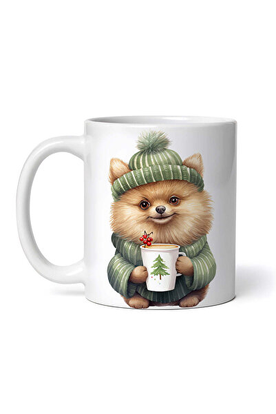 OEM Εξατομικευμένη λευκή κούπα, καφές Pomeranian, INOVATIX®. 330ml