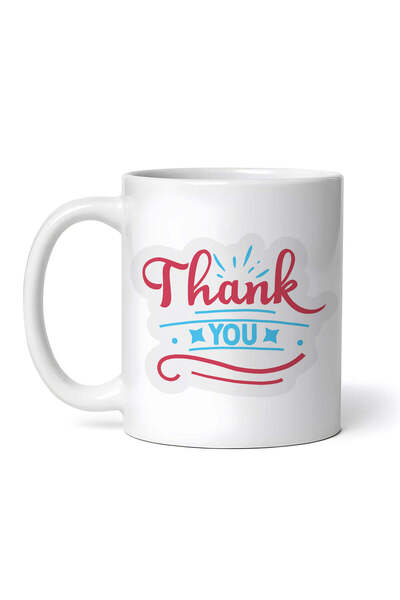 OEM Cană albă personalizată, cu logo „Mulțumesc”, Inovatix®. 330 ml