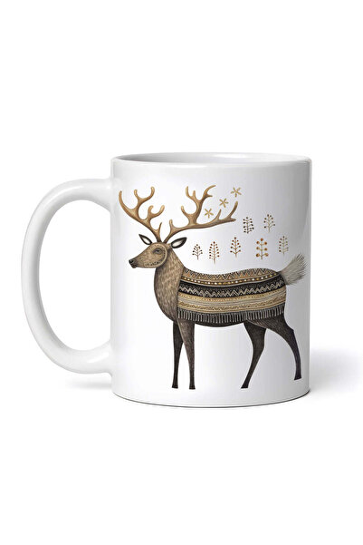 OEM Cană albă personalizată, ren de Crăciun, INOVATIX®. 330ml