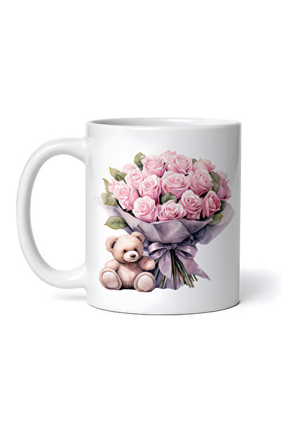 OEM Cană albă personalizată, Buchet imens de trandafiri cu tema Sfântul Valen...