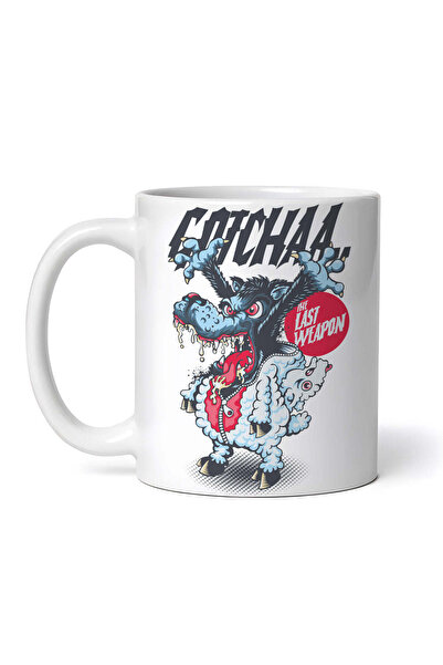 OEM Cană albă personalizată, Lup în blană de oaie, INOVATIX®. 330ml