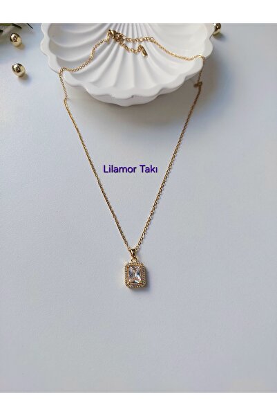 Lilamor Çelik Baget Taşlı Kolye