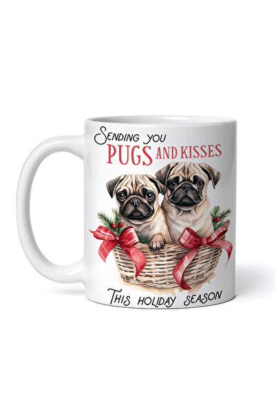 OEM Cană albă personalizată, Îți trimit pugs și pupici în acest sezon de sărb...