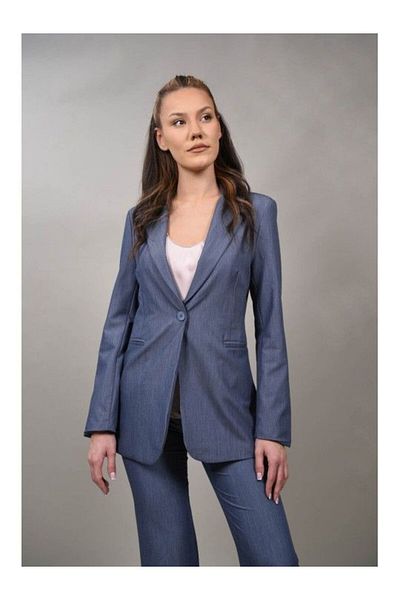 CHANGE OFF Sacou Inchidere Cu Un Nasture Celestezza S Denim