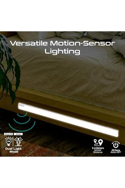 Promate 60cm LED Light with Motion Sensor, 100lm Brightness, Energy-Efficient 4W LEDs, USB-C Recharg