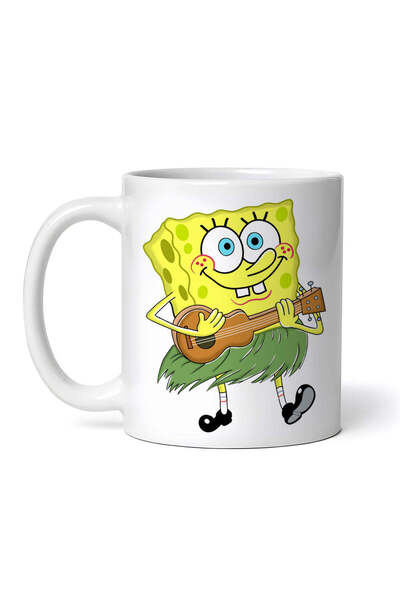 OEM Cană albă personalizată, meme cu SpongeBob cântând la chitară, INOVATIX®....