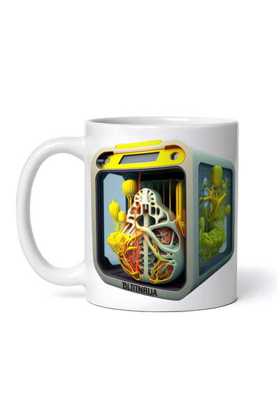 OEM Cană albă personalizată, imprimantă 3D pentru plante, INOVATIX®. 330ml