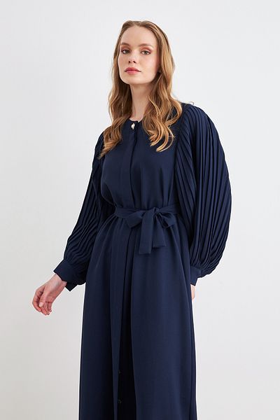 VAVİNOR Πλισέ μανίκια Abaya - Navy Blue