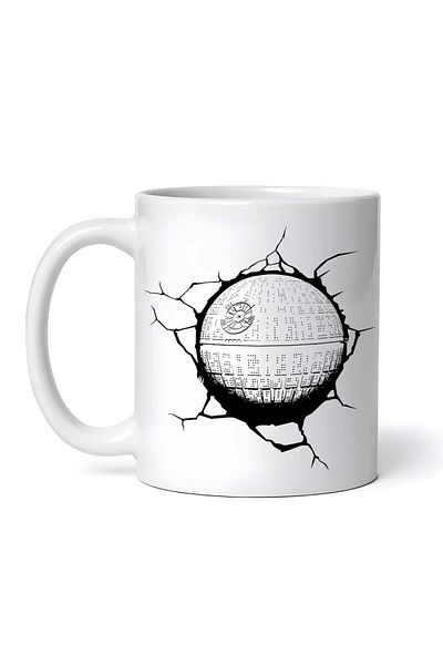 OEM Cană albă personalizată, Star Wars Death Star, INOVATIX®. 330 ml