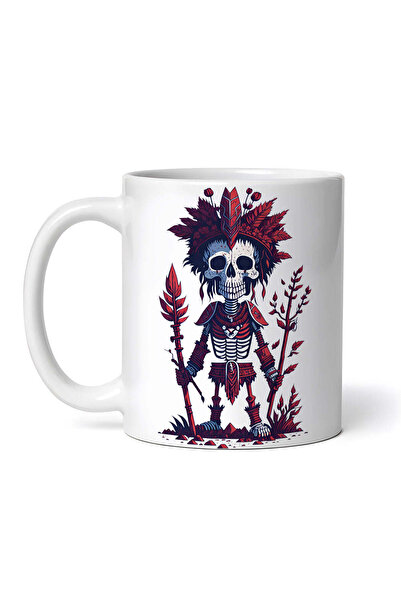 OEM Cană albă personalizată, schelet tribal, INOVATIX®. 330ml