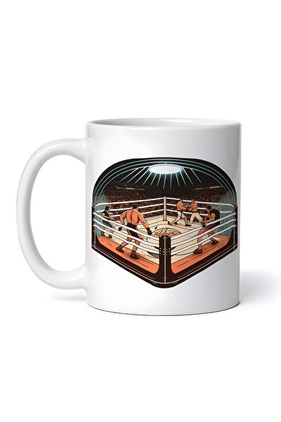 OEM Cană albă personalizată, luptători de box, INOVATIX®. 330ml