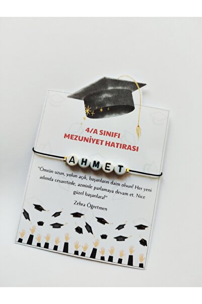 Kiraz Craft 10 Adet Okul Mezuniyet Hediyesi İsimli Bileklik - Karne Hediyesi ...