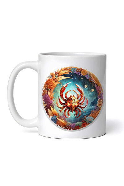 OEM Εξατομικευμένη Λευκή Κούπα, Σύμβολο Ζωδίου Σκορπιού, Inovatix®. 330ml