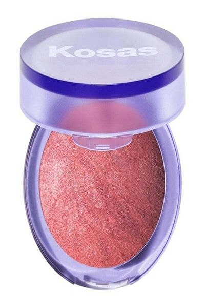 KOSAS Blush is Life Baked Talc-Free Dimensional + Brightening Blush, Thrill - Vibrant Blood Orange