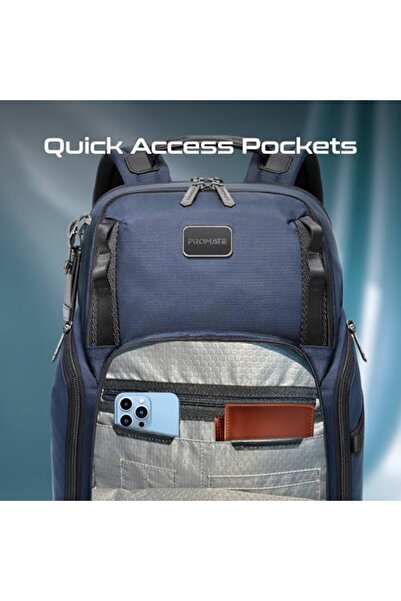 Promate Lightweight Laptop Backpack With 15.6-inch Laptop Compartment, Multiple Spacious Compartment