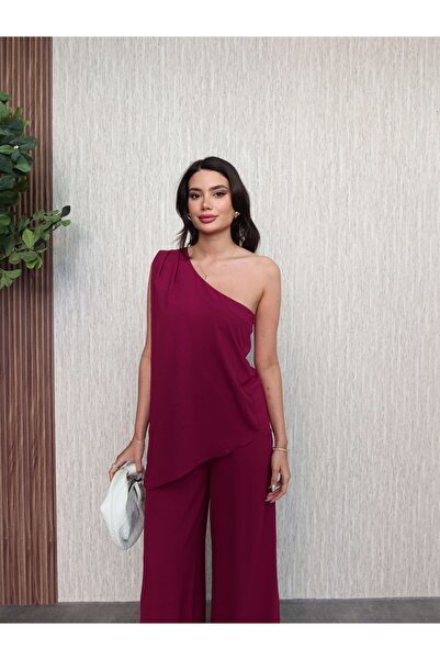 ESRAHELVACI Single Sleeve Asymmetrical Pants Set