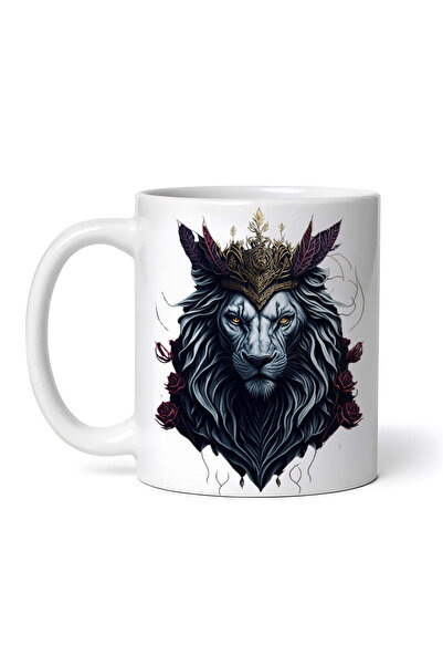 OEM Εξατομικευμένη Λευκή Κούπα, Στεμμένο Λιοντάρι, Inovatix®. 330ml