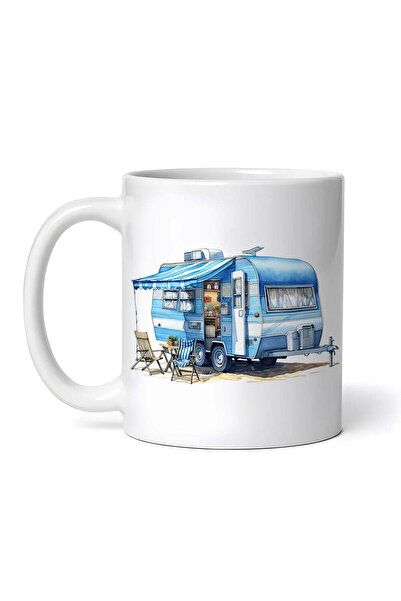 OEM Cană albă personalizată, rulotă camping, Inovatix®. 330 ml