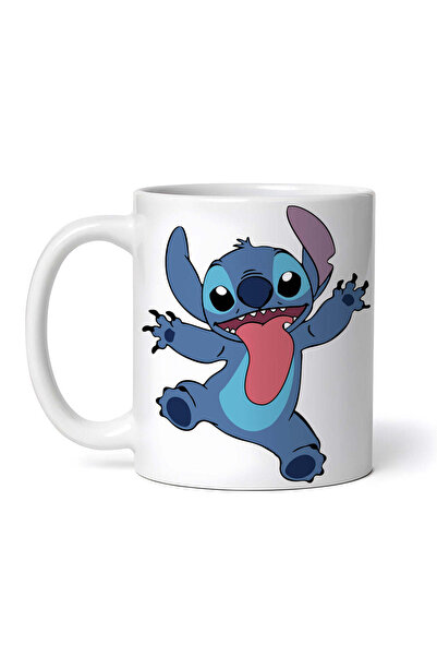 OEM Εξατομικευμένη Λευκή Κούπα, Lilo And Stitch με Γλώσσα Έξω, Inovatix®. 330ml