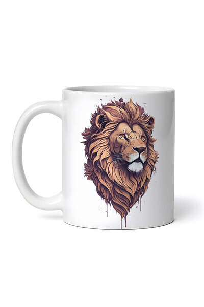 OEM Cană albă personalizată, Leu cu coamă, Inovatix®. 330 ml