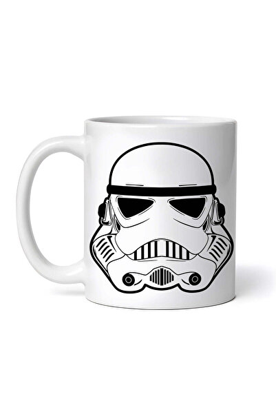 OEM Cană albă personalizată, cască vectorială Sandtrooper Mandalorian Star Wa...