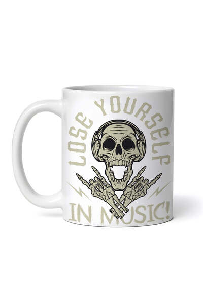 OEM Εξατομικευμένη Λευκή Κούπα, Κούπα Lose Yourself In Music Rock, Inovatix®....
