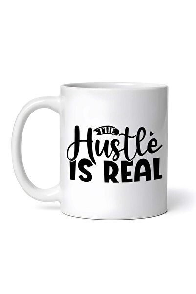 OEM Cană albă personalizată, The Hustle Is Real, Inovatix®. 330 ml