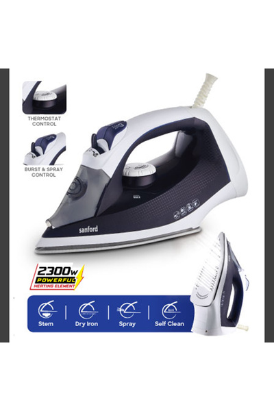 Sanford Sanford 2300W Ceramic Coated Steam Iron with Anti-Drip and Self-Cleaning