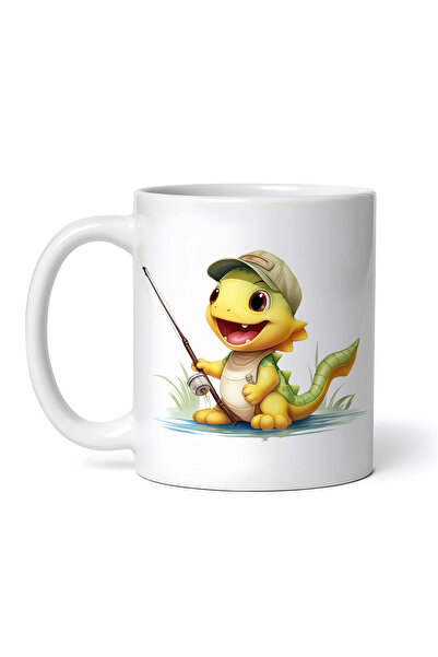 OEM Cană albă personalizată, pui de dinozaur Trogdor, INOVATIX®. 330ml