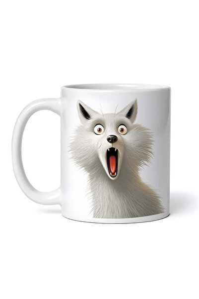 OEM Cană albă personalizată, Lup Alb Minunat, Inovatix®. 330 ml