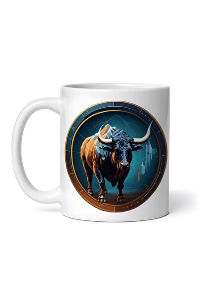 OEM Cană albă personalizată, Taur gata de luptă, INOVATIX®. 330ml