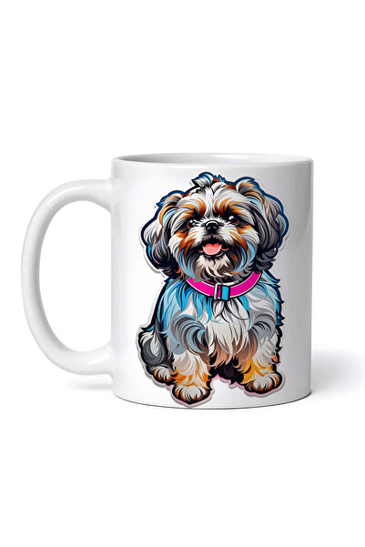 OEM Εξατομικευμένη Λευκή Κούπα, Σγουρά Shih Tzu, Inovatix®. 330ml