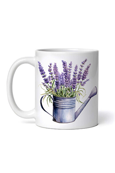 OEM Cană albă personalizată, cu stropitoare cu lavandă, Inovatix®. 330 ml