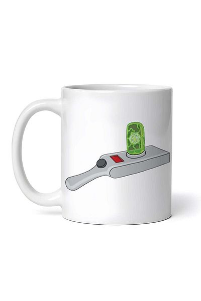 OEM Personalized white mug, Rick And Morty intergalactic weapon, INOVATIX®. 330 ml