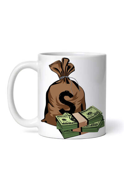 OEM Cană albă personalizată, tip pungă de bani, Inovatix®. 330 ml